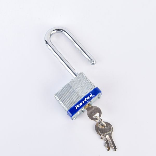 Rarlux Manufacturer Wholesale Custom Anti-Cut Steel Industrial Safety Waterproof Blue Laminated Lock 3 Keys Custom Shackle