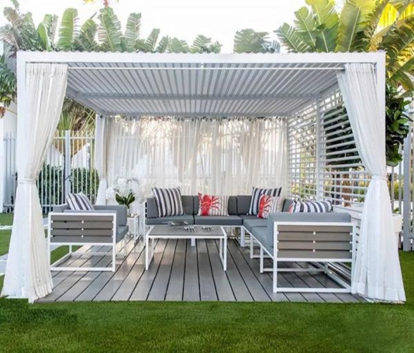 Grelha de alumínio Flip Modern Aluminum Pergola do miradouro do telhado de 6063 metais