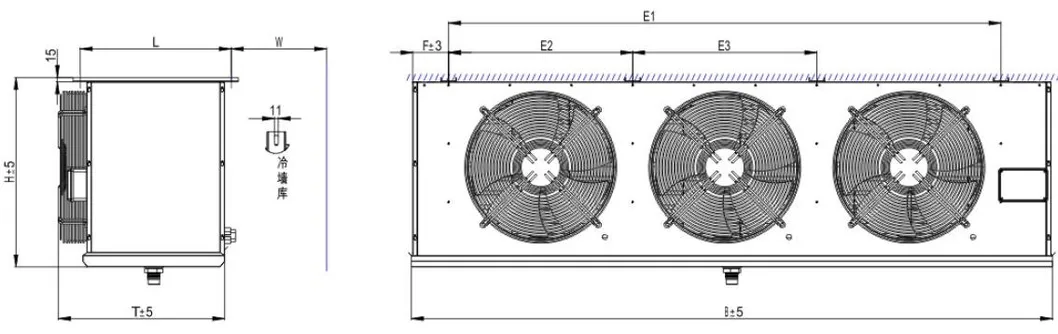Ceiling Mounted Cold Room Evaporator Air Cooler Unit 220V 380V Fast Cooling