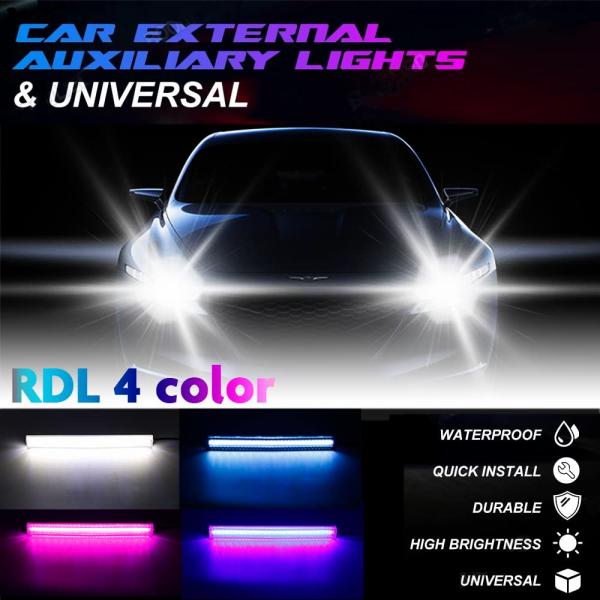 Lámpara de decoración de automóviles DRL Universal Super Bright Lámparas LED a prueba de agua COB LED de automóviles luz de niebla azul