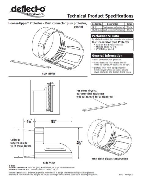 Plastic Dryer Vent Duct Cleaning Kit / Plus Protector Dryer Duct Connector With No Clamps