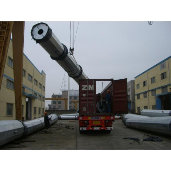 Hot Dip Galvanized 45FT Steel Pole Transmission Line For Power Transmission