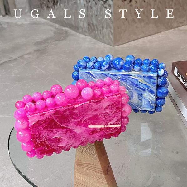 Lucite Luxury Acrylic Box Handbag Clutch Women Bridal Purse Party Prom Glitter Bucket