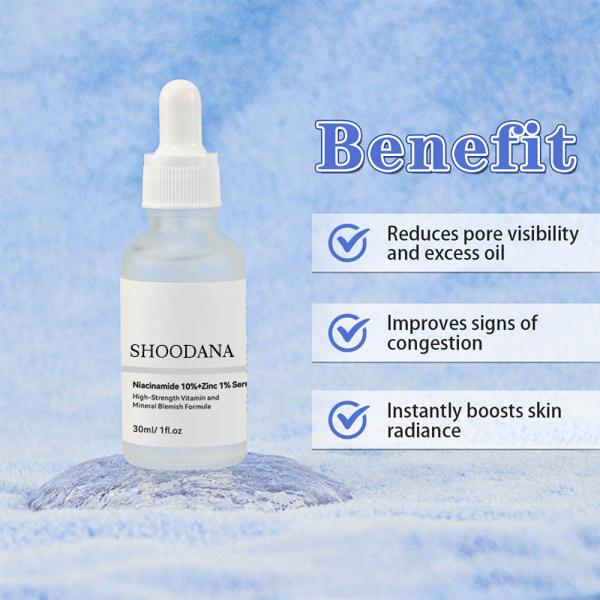 Sérum Visage 10% Niacinamide 1% Zinc, Sérum Visage Correcteur de Taches Sombres, Éclaircissant pour le Visage