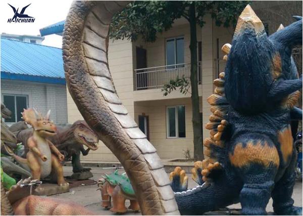 Artificial Waterproof Animatronic Animals Snake Statues With Mouth Open And Close
