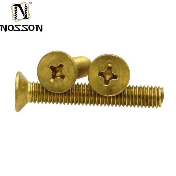Flat Head Style M2-M8 Brass Phillips Countersunk Machine Screws with Excellent Durability and Plain Finish