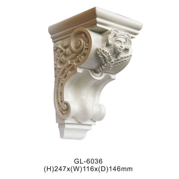 GL-6035 Carved Wood Hand Decorative Brackets Urethane Decoration Decor Gypsum Corbels
