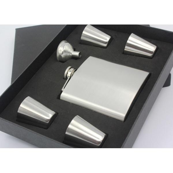 Pretty Kitchen Household Items 4 Cups 1 Funnel 6 Oz Metal Hip Flask
