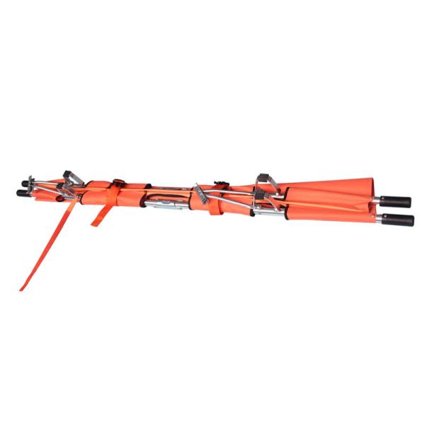 Two Folding Medical Stretcher Hospital Fire Rescue Transport High-strength aluminum alloyize,  inverted triangle outriggers,sturdy , durable,light and flexible