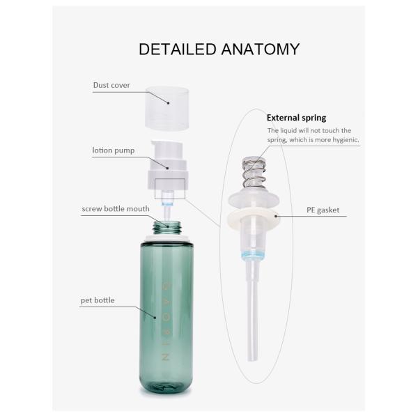 White Plastic Lotion Pump Bottles , 30ml 50ml Cosmetic Dropper Bottles