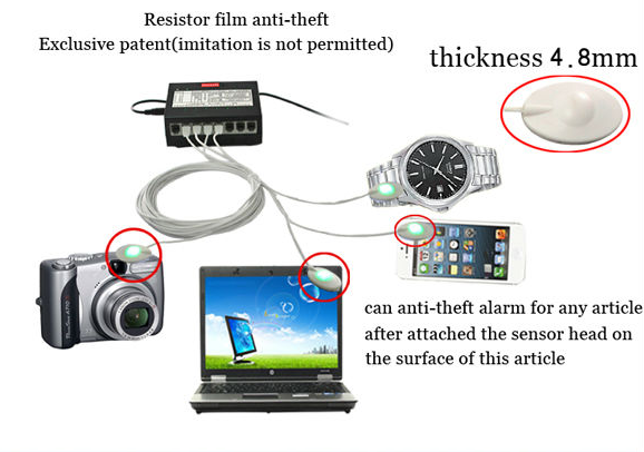 8 ways Alarm System for smart watch shop display security-S007