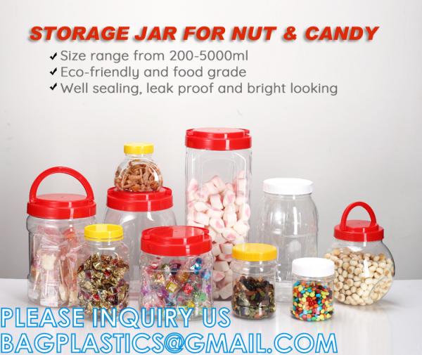 Plastic Square Grip Storage Jar, Candy Buffet Containers, Food Jar, Cosmetic Jar, Spice jar, juice sauce bottle