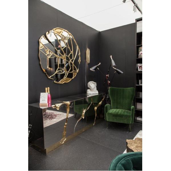 Full Length Hanging Brushed Brass Mirror 100x200cm Decorative