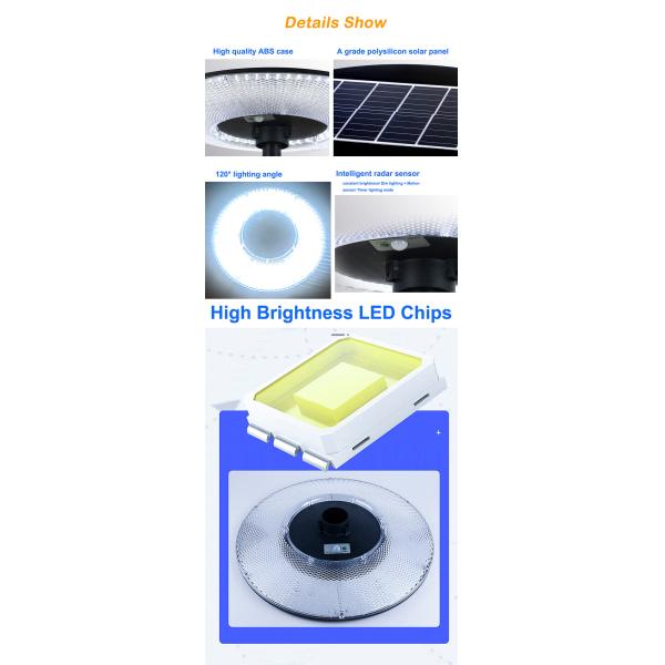 800W Garden Solar LED Light UFO IP65 Waterproof Solar Street UFO Garden Light