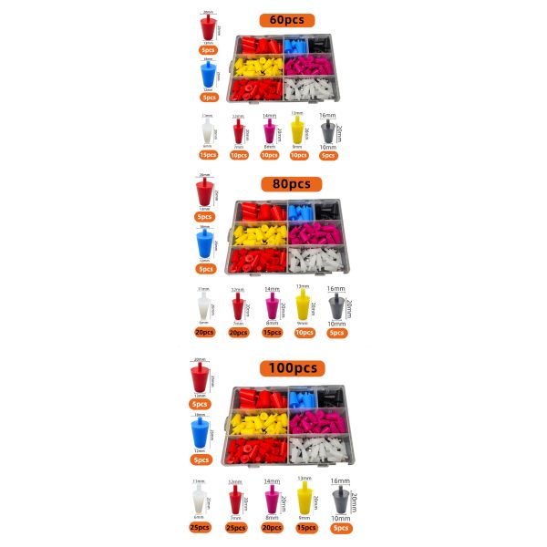 Customisable Silicone Cone Plugs Colorful Sets for Multiple Sizes and Easy Handling
