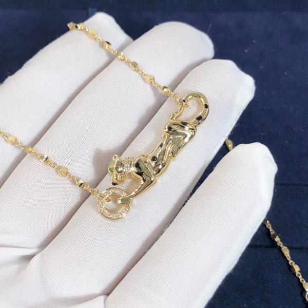 Car Tie 18k Gold  PanthèRe De Car Tier Necklace Rose Gold Tsavorite Garnets VVS Diamonds