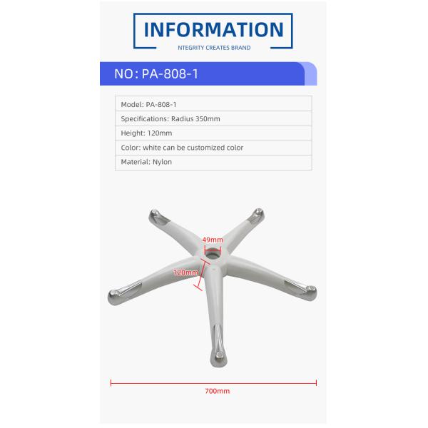 Assembly Required Office Chair Swivel Base Nylon Five Prong Revolving Chair Legs