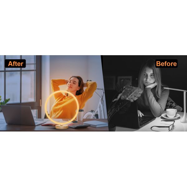 Ring Shape 10000 Lux Sun Lamp High CRI Sun Lamp For Seasonal Disorder