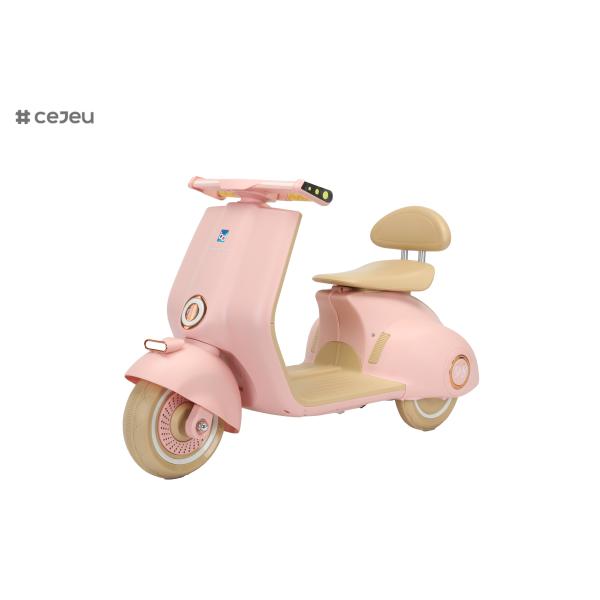 Kids Vespa Scooter, 6V Rechargeable Ride on Motorcycle USB/MP3 socket Light/Bluetooth