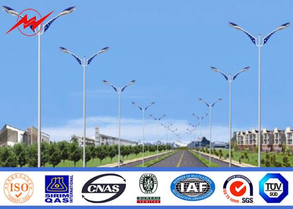 6m Single Arm Hot Dip Galvanized Steel Pole For Outdoor Lighting