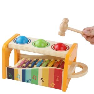 Bebê de madeira do xilofone de oito brinquedos musicais de madeira das notas