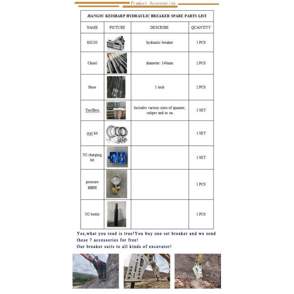 KS850 230 мм Кисел прочный скалоломщик Гидравлический молоток для строительства 50-65тонны