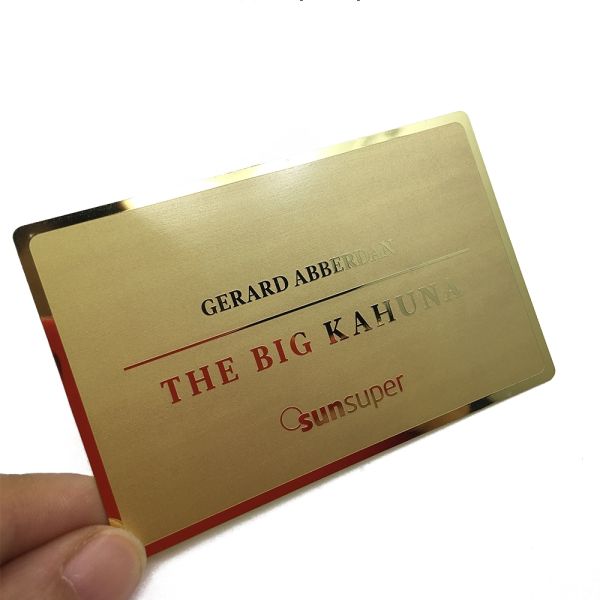 Custom Embossed Gold Metal Visiting Card Engraving Metal Logo Name Id Card Printing QR Code Metal Card