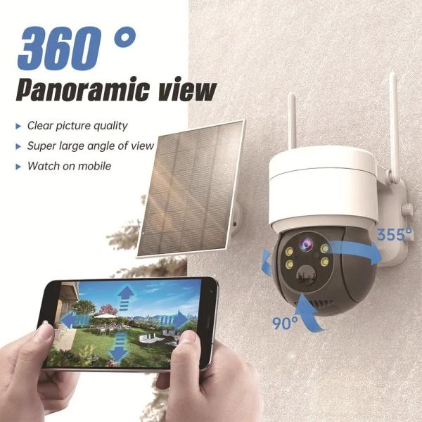 Wifi Solar PTZ WIFI 360 Degree Powered Outdoor Waterproof Wireless Security Camera