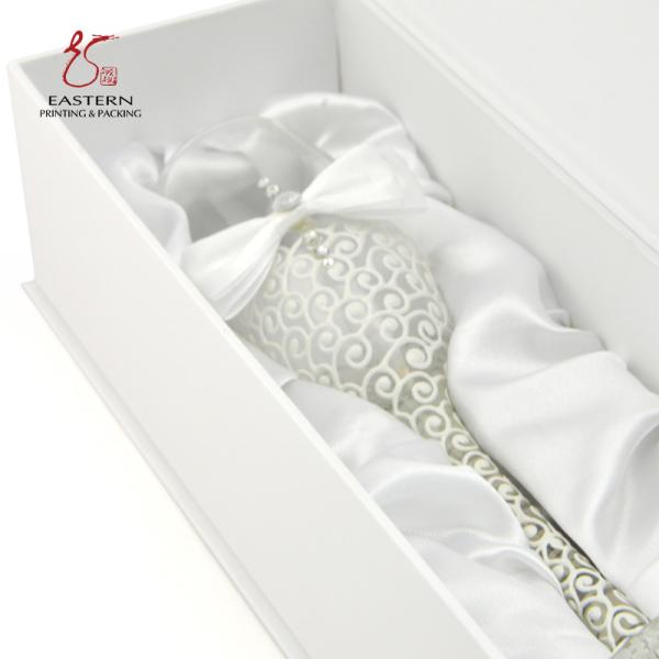 SGS Approve 65mm Width Wine Glass Cardboard Gift Box For Wedding Party