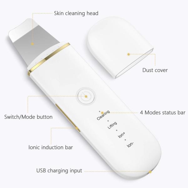 Skin Care Electric Face Cleaning Scrubber Exfoliator Pore Removal Sonic Facial Spatula