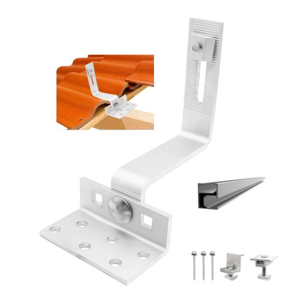 25-30 Years Service Life Custom Aluminium Roof Solar Adjustable Flat Tile Roof Hooks