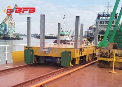 Handling Electric Rail Flat Car Motorized Transfer Trolley 350t For Steel Products
