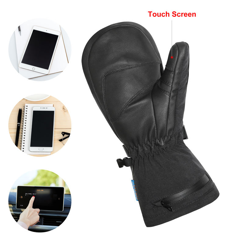 Snowboarding Kids Ski Gloves with 7.4V 2200MAH Lithium Battery Windproof Waterproof Warm Breathable Mittens Heated Gloves