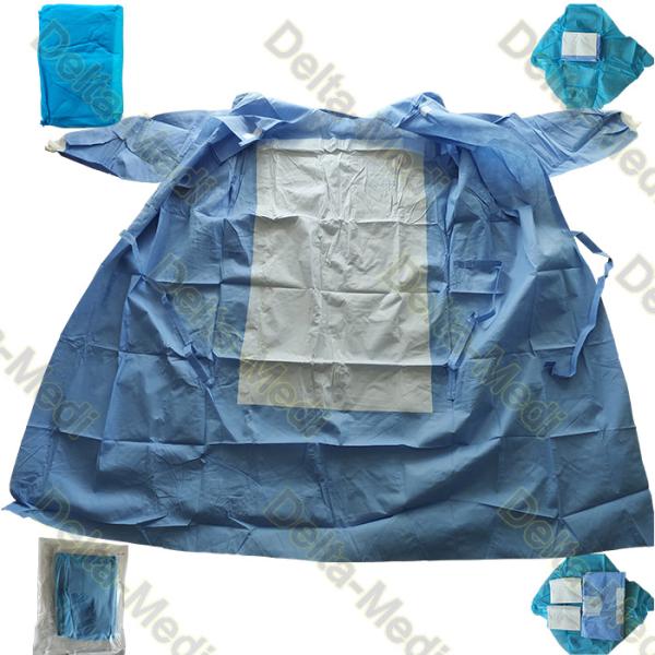 Knitted Reinforced 45g Sterile Surgical Gowns For Patients
