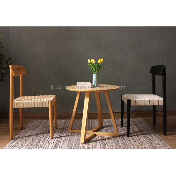 Solid Wood Braided Seat Dining Chair Furniture Finish Lacquered With Customized Designs For Restaurant Dining