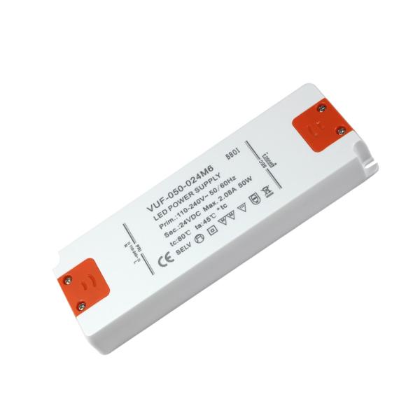 Крытый облегченный постоянн случай IP20 водителя 24V 50W СИД напряжения тока пластиковый