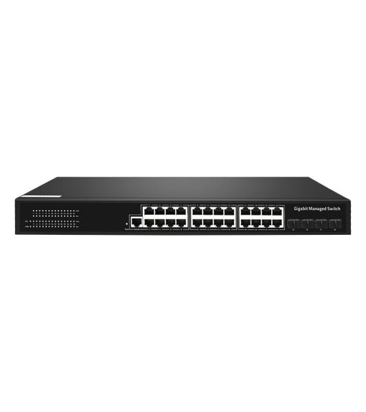 Commutateur Ethernet Gigabit géré par 24 ports 1000 Mbps Poe SG3000-MG-24N4F avec mode de communication Full-Duplex Half-Duplex