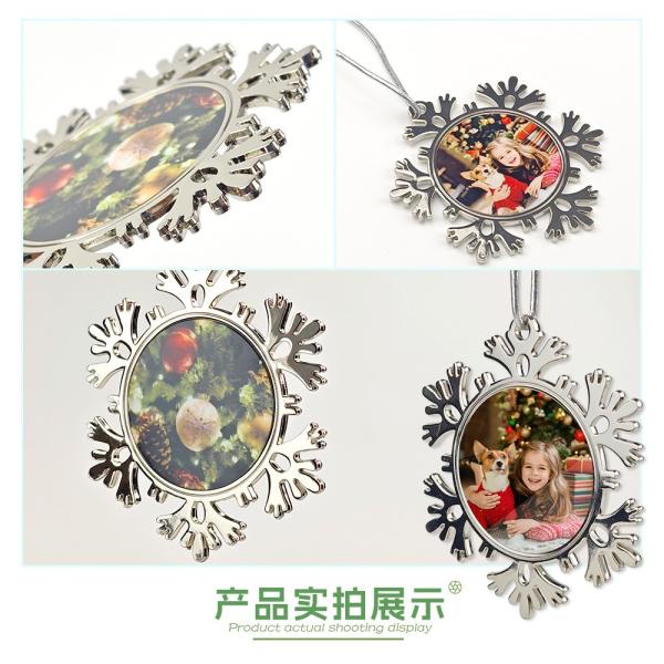 Sublimation Blank Christmas Ornaments Metal Snowflake Christmas Custom Christmas Tree Ornaments