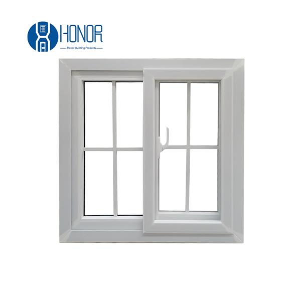 Ventana corrediza de vidrio PVC UPVC directo de fábrica con vidrio laminado y mosquitera para cocina y restaurante, acero plástico duradero