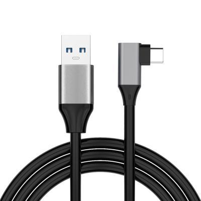 1M 2M 3M USB3.2 Gen1 câble 90 degrés câble de charge USB C à USB un mâle à mâle 1 mètre