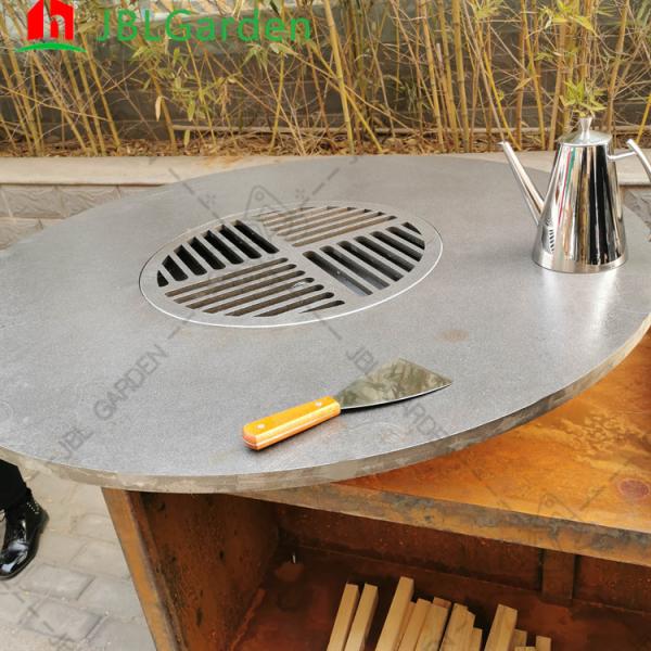 Customized Rust Corten Steel Fire Pit Barbecue Grill Outdoor