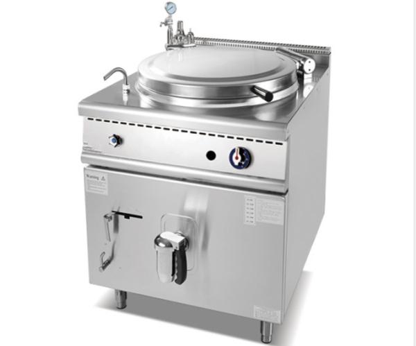 Gas Soup Kettle Kitchen Cooking Equipment , Gas Deep Direct Boiling Pan