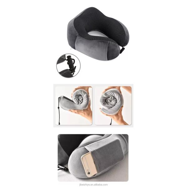 Comfortable and Breathable Memory Foam Neck Pillow for Travel Machine Washable Suit