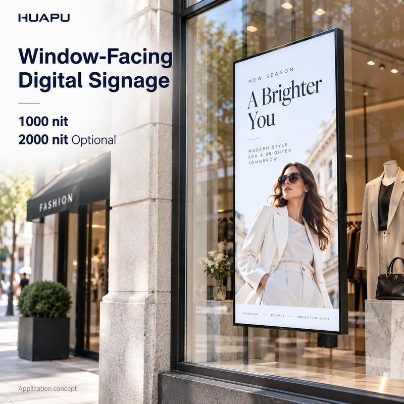 55 Inch LCD Android Digital Advertising Display Screen For Shop Windows