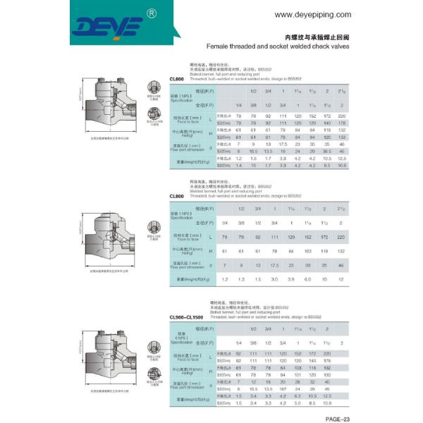 Forged Steel Stainless Steel 316 304 Duplex SS Check Valves With BW Ends Threaded Ends CVC-0800-1-2