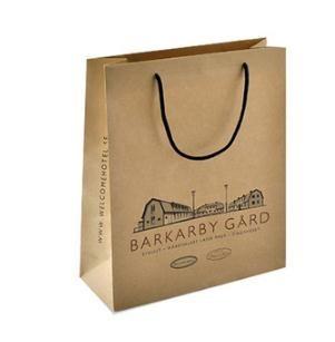 Brown Paper Shopping Bags With Handles , Kraft Paper Grocery Bags