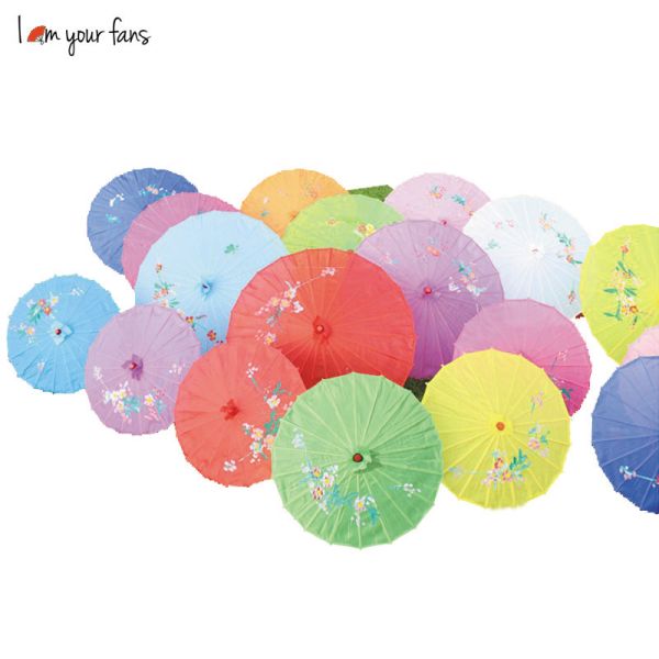 [I AM YOUR FANS ]Factory Price Japanese Style Umbrella Kids Size&adult Size   Flower Fabric Parasol Flower Fabric pink Umbrella