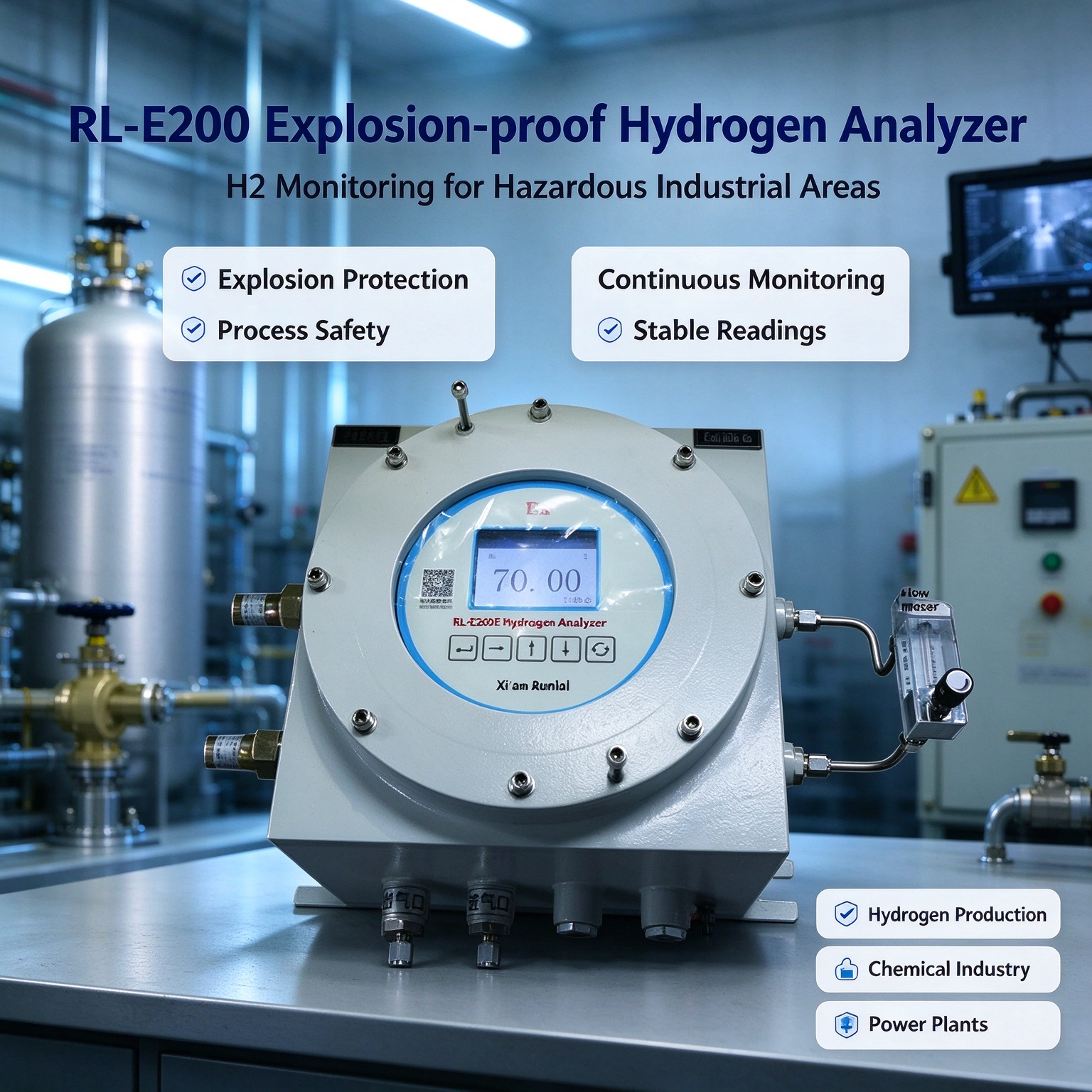 Online Hydrogen Purity Analyzer Explosion Proof Microfluidic Thermal Conductivity Type Gas Analyzer
