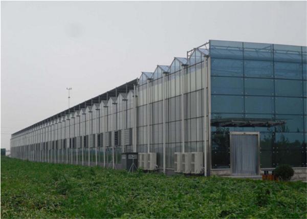 High Durability Agricultural Glass Greenhouse 3m - 7m Side Height For Scientific Research