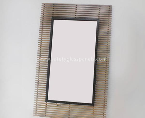 Rectangle 5mm Automobile Tinted Mirror Glass Coated With Silver And Copper